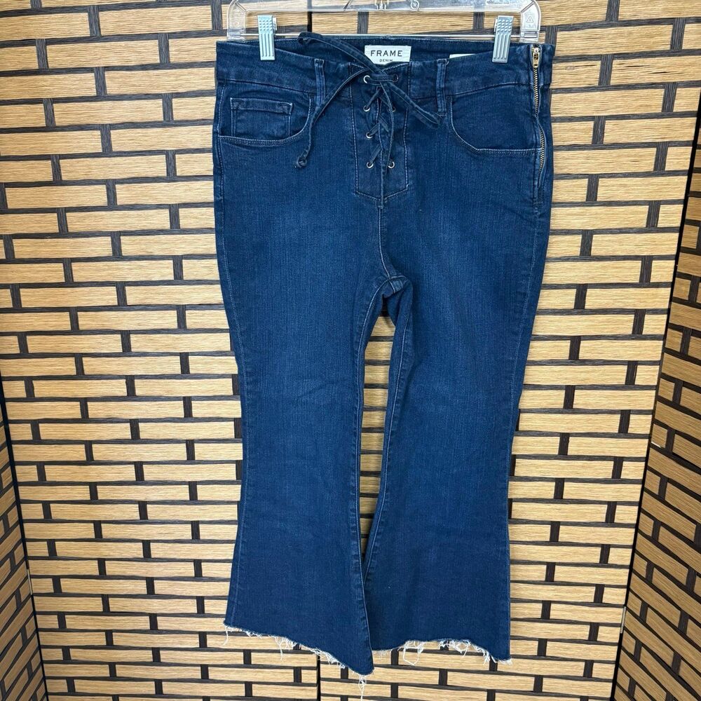 Frame‎ Le Bell Crop Lace Up Jeans Size 28